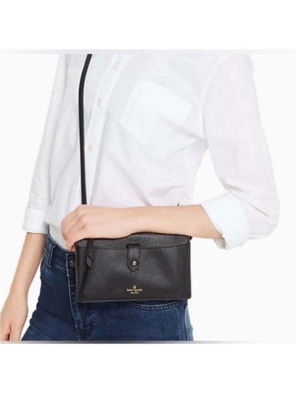 Kate Spade Larchmont Ave Allegra Black Leather Crossbody